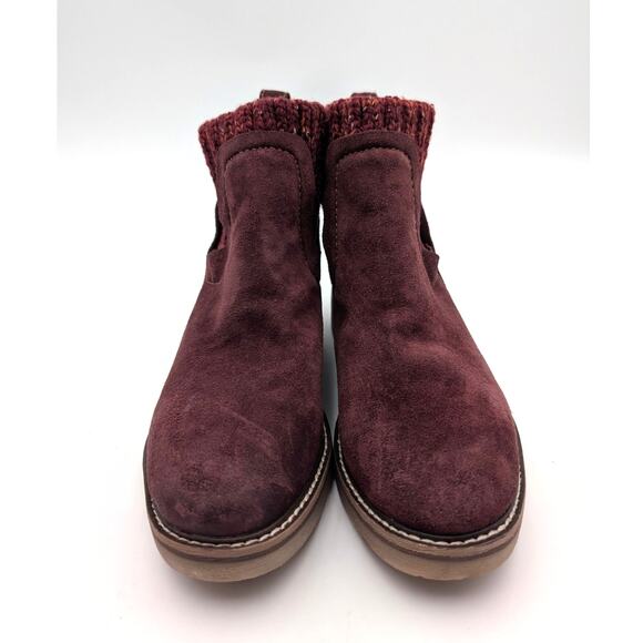 Comfortiva Rawnie Ankle Bootie Knit Collar Women's Red Suede Size US6.5M EU37 - Picture 2 of 12